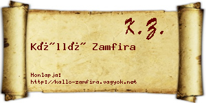 Kálló Zamfira névjegykártya